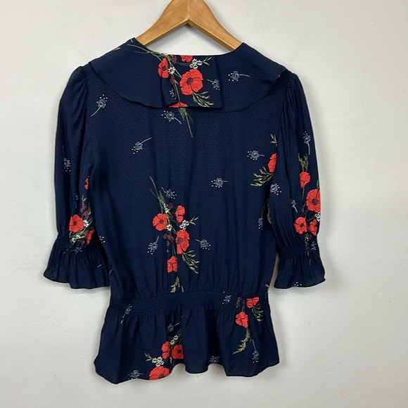 Joie Ottoline Floral-Print Embroidered Top Sz S - Picture 10 of 16